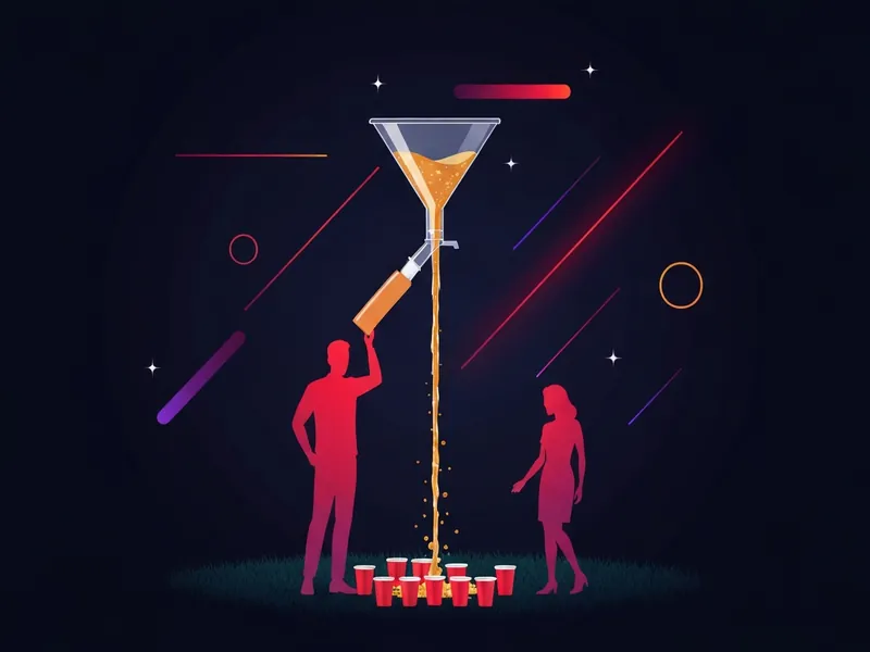 Beer Bong drinking game illustration