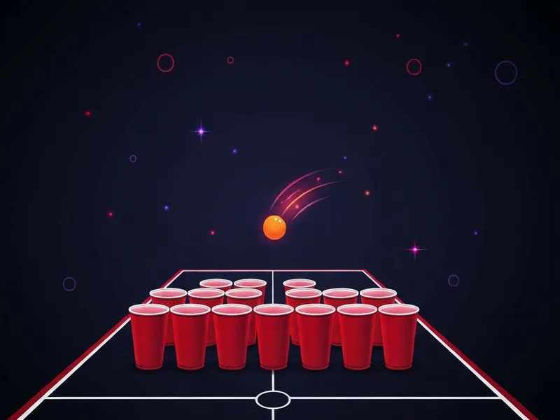 Beer Pong drinking game illustration