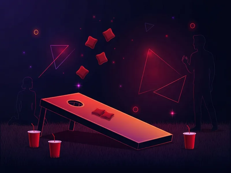 Drunk Cornhole drinking game illustration