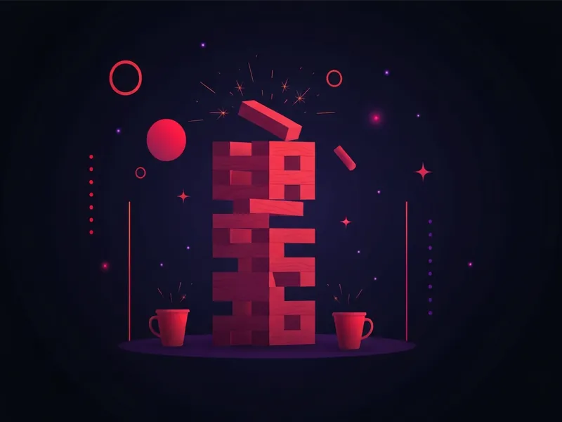 Drunk Jenga drinking game illustration