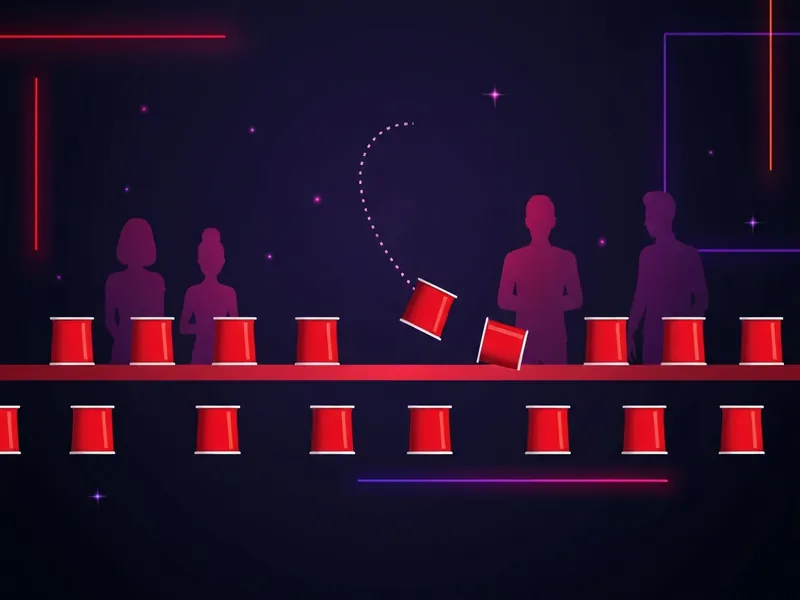 Flip Cup drinking game illustration