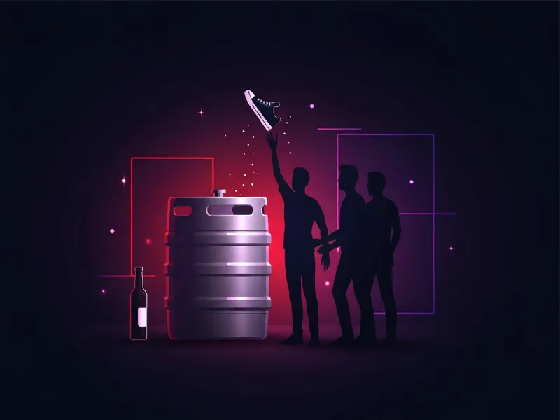 Keg Stand drinking game illustration