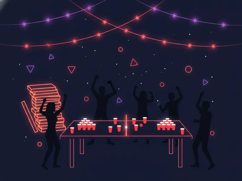 College Party Drinking Games - illustration
